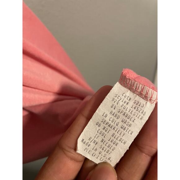 Vintage Womens Dress Size Medium Pink Babydoll Ruffle Stretch Fairy Coquette Y2K - Picture 3 of 8